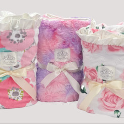 Charlotte Pink Roses Velour Blanket