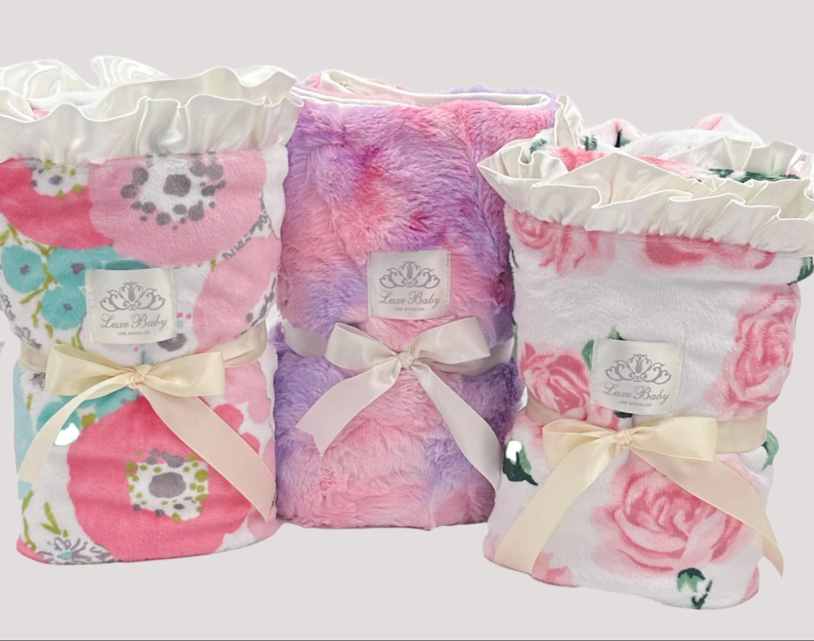 Charlotte Pink Roses Velour Blanket