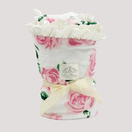 Charlotte Pink Roses Velour Blanket