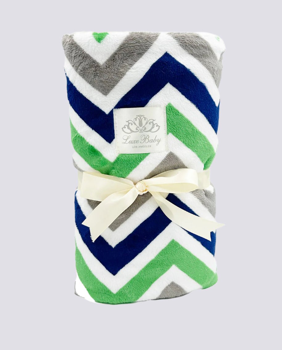 Riley Key Lime and Navy Blanket