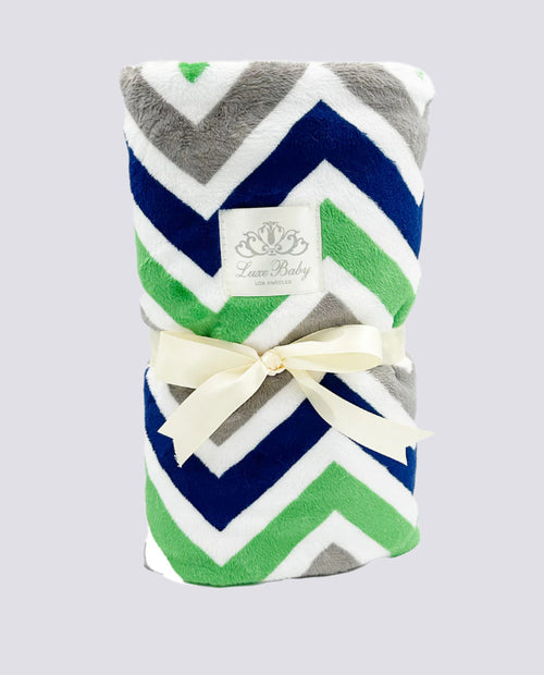 Riley Key Lime and Navy Blanket