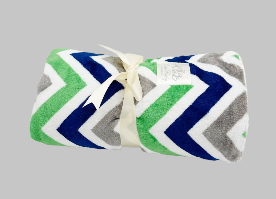 Riley Key Lime and Navy Blanket