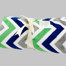 Riley Key Lime and Navy Blanket