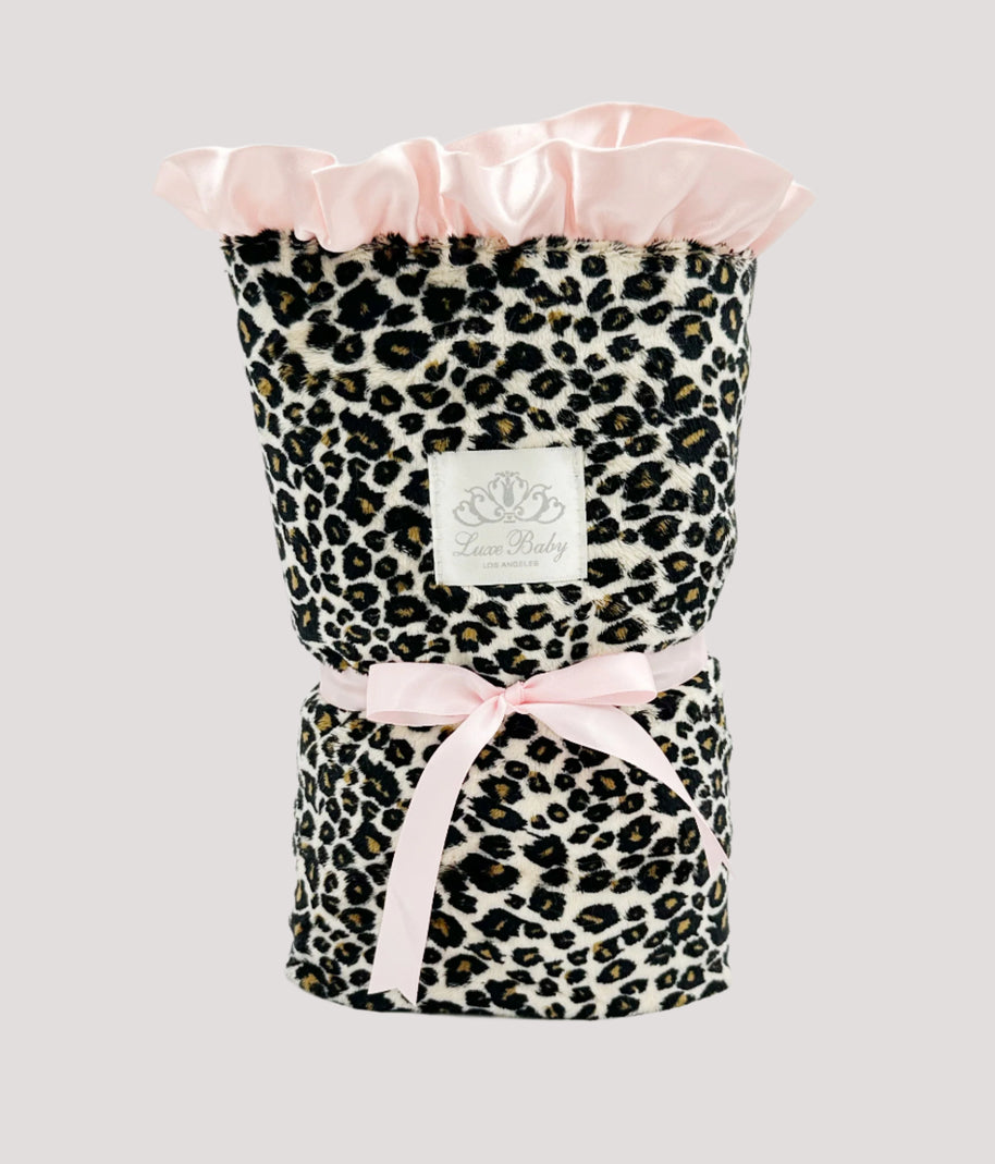 Emma Leopard Ruffled Blanket