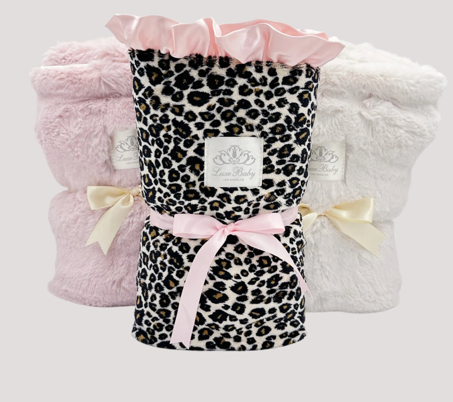 Emma Leopard Ruffled Blanket