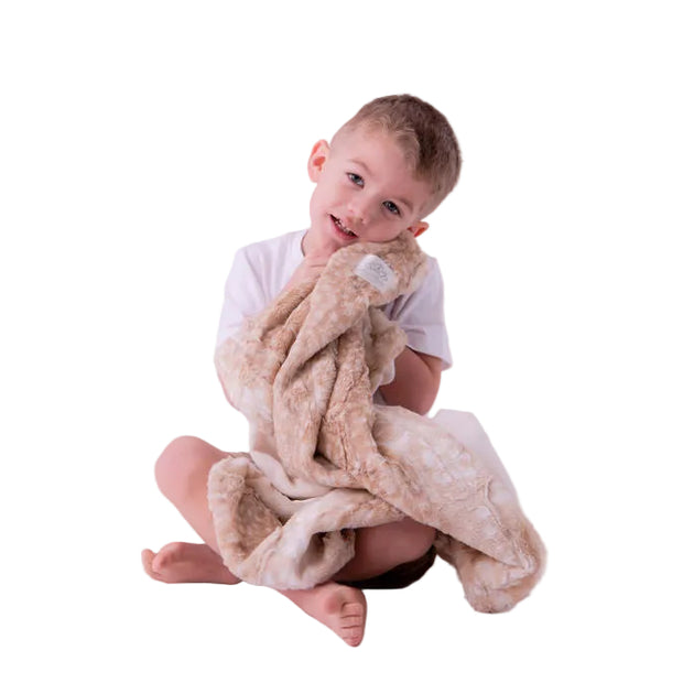 Soft Chettah Tan  Printed Velour  Blanket for Babies - Satin Trimmed - 29x36"