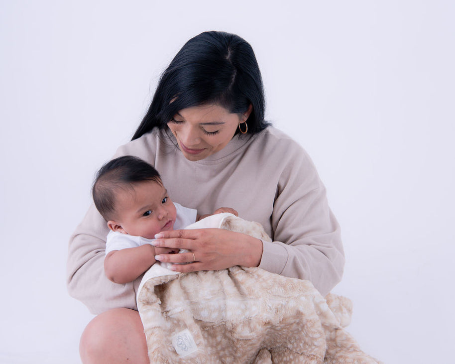 Soft Chettah Tan  Printed Velour  Blanket for Babies - Satin Trimmed - 29x36"
