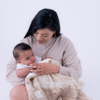 Soft Chettah Tan  Printed Velour  Blanket for Babies - Satin Trimmed - 29x36