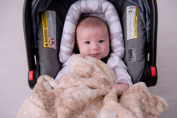 Soft Chettah Tan  Printed Velour  Blanket for Babies - Satin Trimmed - 29x36"