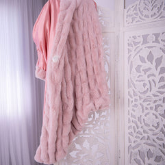 Noemi Plush Pink Blanket