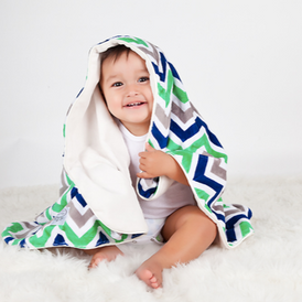 Riley Key Lime and Navy Blanket