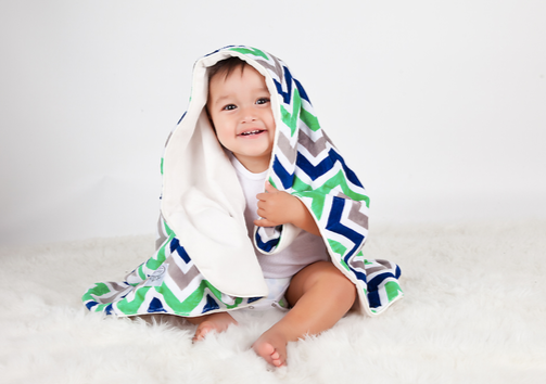 Riley Key Lime and Navy Blanket